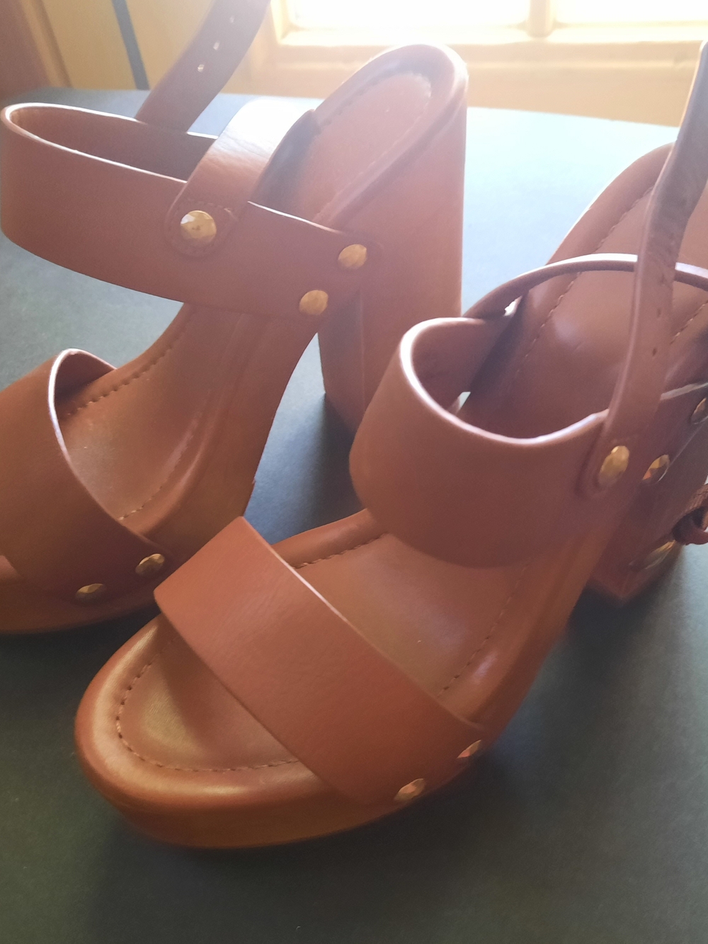 ⭐️💋👡Joie Dea Heel SVA 2742 Cuoio Leather Chunky Heel Sandals - Picture 5 of 11